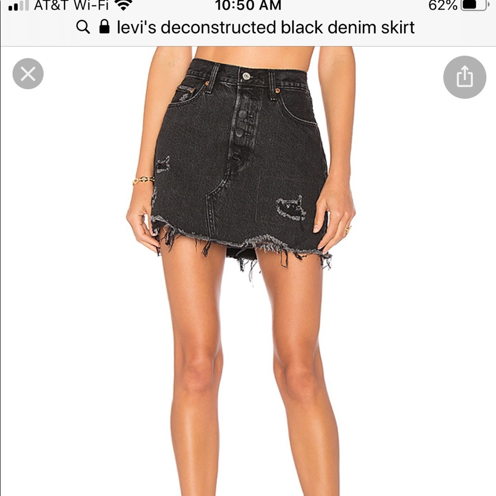 NWT Levi’s black deconstructed mini skirt